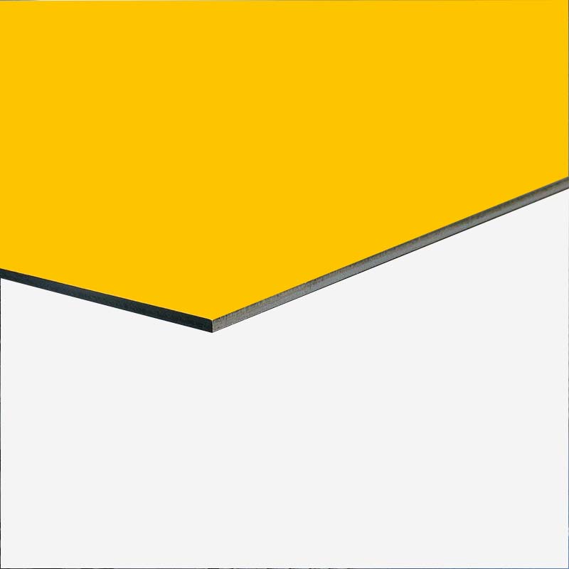 Tôle en aluminium de couleur jaune avec une finition brillante